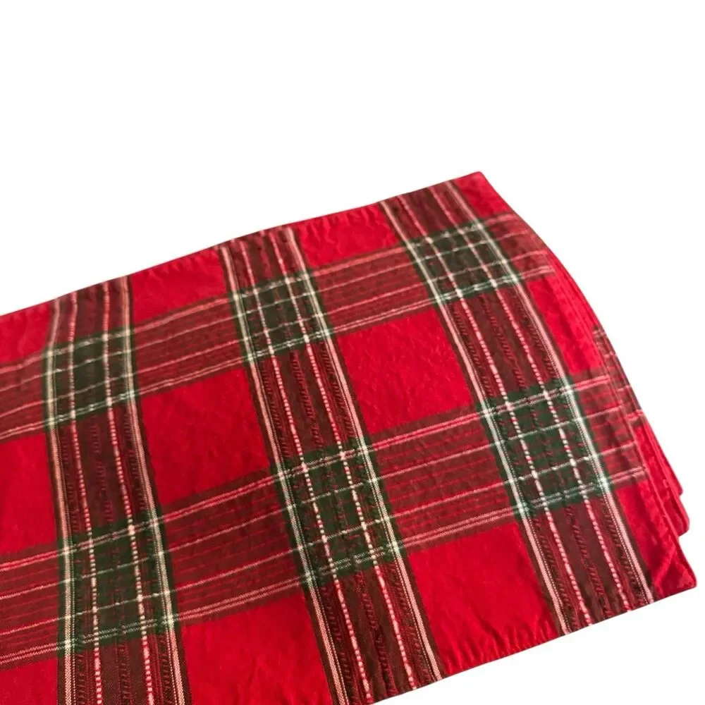 Winter Red‎ Plaid Dining Place Setting For Christmas Holiday Set Of 8